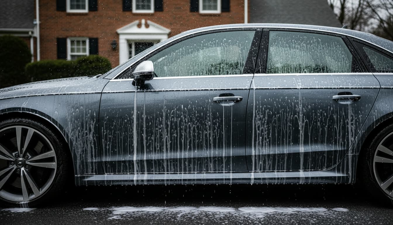 Freshly detailed car gleaming on a bright South Jersey summer day